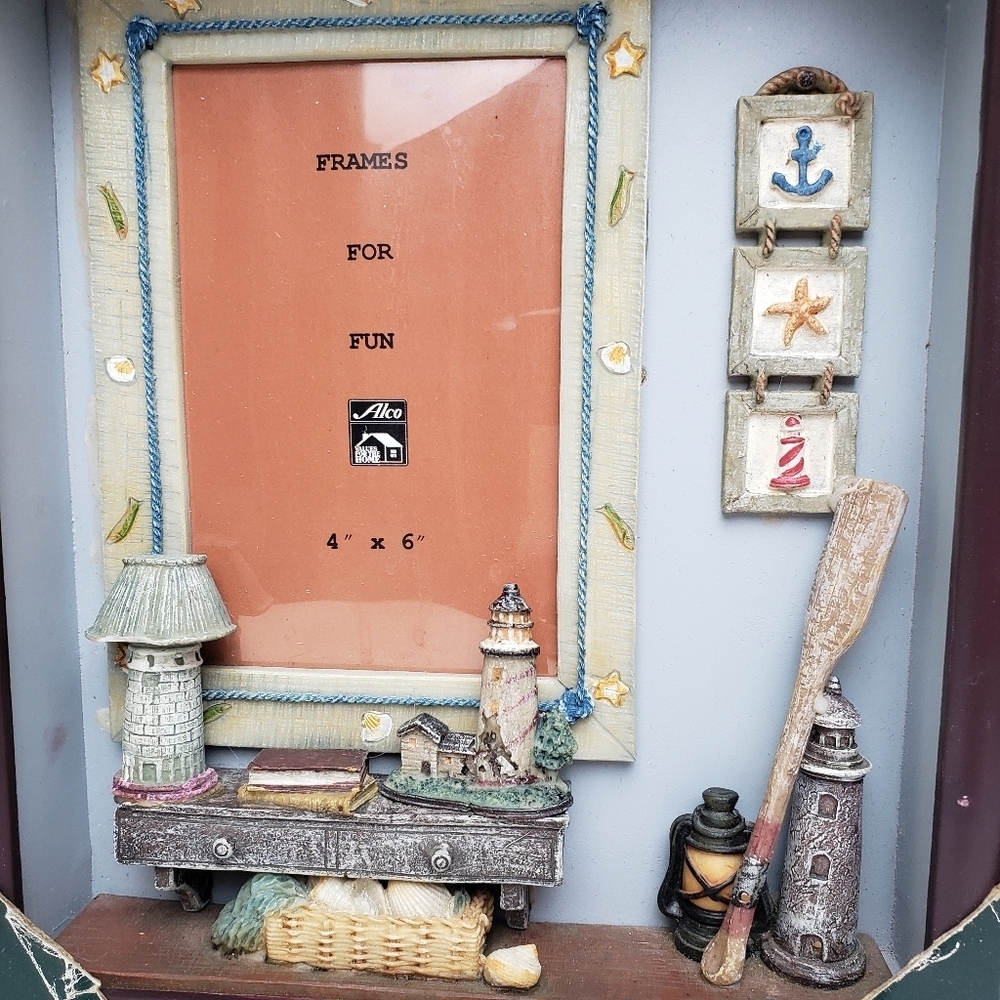 Vintage nautical picture frame shadow box - Picture 3 of 8